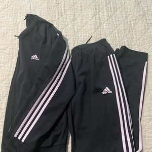 Women's Adidas Black Tracksuit with Pink Accents (New w/o tags)